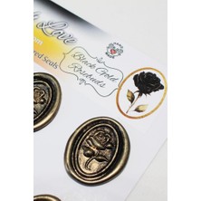 Mühürcüm Black Gold Rosebuds 12 Adet 3D Hazır Kendinden Yapışkanlı Sticker Mühür RM2106