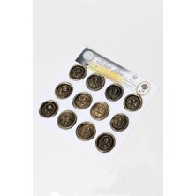 Mühürcüm  Black Gold Rosebuds 12 Adet 3D Hazır Kendinden Yapışkanlı Sticker Mühür RM2110