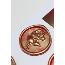 Mühürcüm Red Gold Rosebuds 12 Adet 3D Hazır Kendinden Yapışkanlı Sticker Mühür RM2105