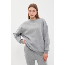 Think Simple Kadın Olivia Oversize Basıc Sweatshırt