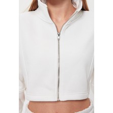 Think Simple Kadın Emily Crop Fermuarlı Sweatshırt