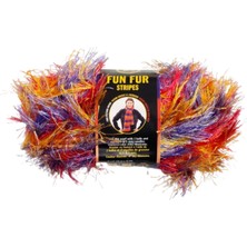 Elegantshop Fun Fur Stripes Sakallı El Örgü Ipliği 40-50 gr