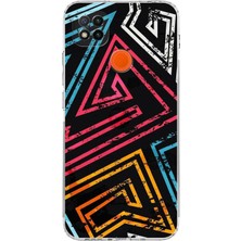 PrintiFy Xiaomi Redmi 10A Kamera Korumalı Kapak Eskitme Tasarımlı Şeffaf Kılıf