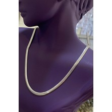 Erer Gümüş Gümüş 4,2 mm Yassı Döküm Boyun Zinciri Kolye