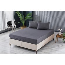 Doqu Home Colourful Fitted Çarşaf Tek King Size - Antrasit