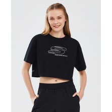 Skechers Graphic T-Shirt W Short Sleeve Kadın Siyah Tshirt S241014-001