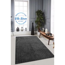 Vila Nova Home Peluş Kabartma Tavşan Tüyü Kaymaz Makinede Yıkanabilir Salon Koridor Mutfak Çocuk Halısı Antrasit