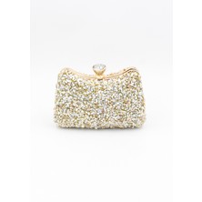 Chantaky 032 2300 Çift Tarafı Taşlı Abiye Çanta Bej Standart