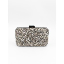 Chantaky 032 1700 Platin Taşlı Abiye Çanta Gece Çantası Clutch Platin Standart