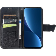 SZY Market Xiaomi 12 Pro Kelebek Kanatları Flip Darbeye Dayanıklı Deri Telefon Kılıfı (Yurt Dışından)