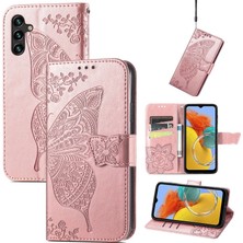 SZY Market Galaxy M14 5g Kelebek Kanatları Flip Darbeye Dayanıklı Deri Telefon Kılıfı (Yurt Dışından)