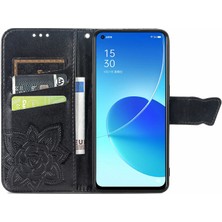 SZY Market Oppo Reno 6 5g Kelebek Kanatları Flip Darbeye Dayanıklı Deri Telefon Kılıfı (Yurt Dışından)