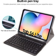 Zsykd Bluetooth Klavye Pu Kılıfı Samsung Galaxy Tab S6 Lite Için Pembe+Pembe Klavye (Yurt Dışından)