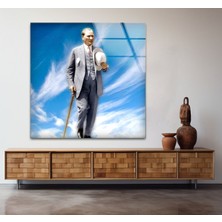 Myphotostation Atatürk Temperli Cam Duvar Tablosu