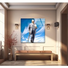 Myphotostation Atatürk Temperli Cam Duvar Tablosu