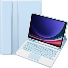 Zsykd Samsung Galaxy Tab S9 Fe Buz Mavisi Için Bluetooth Klavye Deri Kılıf (Yurt Dışından)