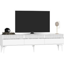 Cantek Dizayn Defne Tv Sehpası (Alt Modül) Beyaz-Gümüş