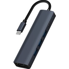 Ally BYL-2302 5 In 1 Type-C To USB + Type-C + Ethernet Dönüştürücü Çoğaltıcı Hub