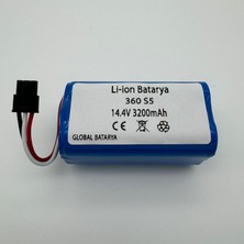 360 S5 Akıllı Robot Süpürge Bataryası 14.4V 3200MAH Pil (Yüksek Kapasite)