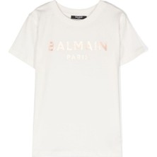 Balmain Paris Logosu Baskılı Çevre Dostu Pamuklu T-Shirt