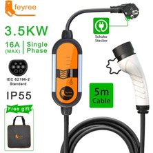 Feyree Taşınabilir Tip 2 - 5mt Kablolu Elektrikli Araç Şarj Cihazı