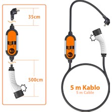 Feyree Taşınabilir Tip 2 - 5mt Kablolu Elektrikli Araç Şarj Cihazı