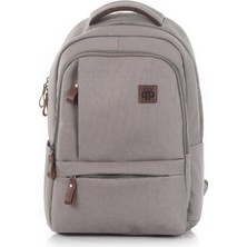 Paqpa Qp Madre  Gabardin Kumaş Laptop Bölmeli Gri Sırt Çantası