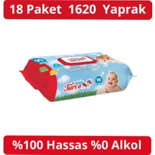 Baby Turco Islak Havlu 90'lı Kapaklı 18 Adet 1620 Yaprak
