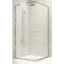 Durul 100 x 110 cm Kare Duşakabin Gri Alüminyum ve 4 mm Şeffaf Cam ile Kolay Temizlik