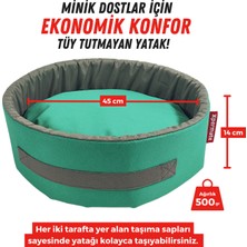 XPERMATE Sünger Simit Küçük Irk Köpek Yatağı Ve Kedi Yatağı 45 Cm Turkuaz Antrasit