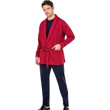 Pierre Cardin 5605 Erkek Çeyizlik 3'lü Rob Pijama Takım-Bordo