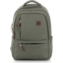 Paqpa Qp Madre  Gabardin Kumaş Laptop Bölmeli Haki Sırt Çantası