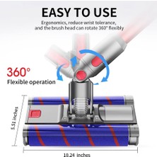 Danazeey Daha Temiz Erişimler,yumuşak Çift Rulo Fırça Kabarık Zemin Kafası LED Farlar ile V7V8V10V11V15 Elektrikli Süpürgeler Parçaları Dönebilen (Yurt Dışından)