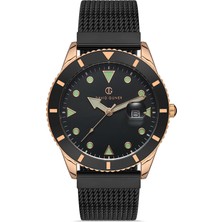 David Guner Takvimli Rose Siyah Kaplamalı Erkek Kol Saati