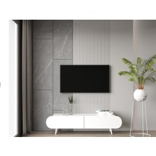 ENWOOD REGULUS Beyaz 2 Kapaklı Ahşap Ayaklı 140 cm Modern Tv Ünitesi