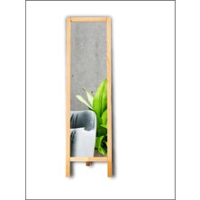 Harz Dekor Ayaklı Boy Aynası Naturel Doğal Ahşap 145X40