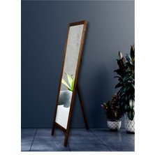 Harz Dekor Ayaklı Boy Aynası Rustik Doğal Masif Ahşap 145X40