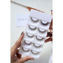 SEBURAM COLLECTION 3D Çok Kez Kullanılan 5'li Dolgun Hacimli Takma Kirpik