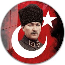 Emos avm Atatürk Cam Tablo Yuvarlak 4mm Dayanıklı Temperli Cam