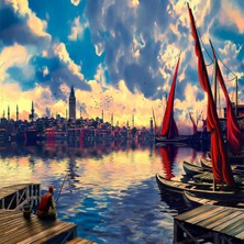 Emos avm Hobby Galatada Balık Keyfi Sayılarla Boyama Seti   Rulo