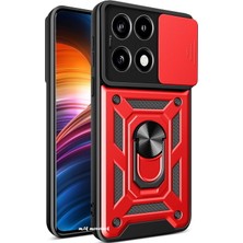 MTK Moveteck Xiaomi Redmi Note 13 Pro 4g Kılıf Kamera Korumalı Sürgülü Yüzüklü Armor Military Tank Kızaklı Kapak