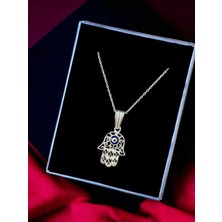 Alâ Silver Jewellery Fatma Ana Eli Nazar Boncuğu Detay 925 Ayar Gümüş Kolye