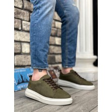Bpm BA0336 Içi Dışı Hakiki Nubuk Deri Haki Bağcıklı Casual Erkek Ayakkabı