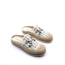 Guja G24Y308 Jüt Espadril Burnu Kapalı Sabo Bej Kadın Terlik