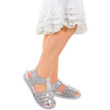 Kiko Kids Kız Çocuk Sandalet Arz 2348 Gümüş