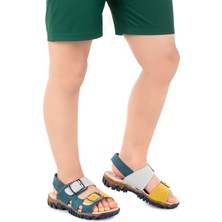 Kiko Kids Erkek Çocuk Sandalet Arz 2359 Petrol - Sarı