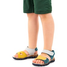 Kiko Kids Erkek Çocuk Sandalet Arz 2362 Petrol - Sarı