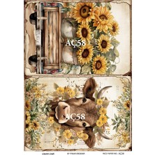 My Hobby Ayçiçeği Serisi Aç58 Ayçiçeği Pirinç Dekopaj 30X42