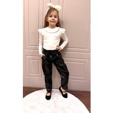 Lolipop Kids Store Kız Çocuk Deri Pantalon Bluz Takım