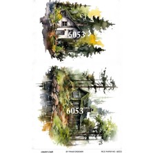 My Hobby 6053 Doğa, Manzara, Ağaç, Ev Desenli Pirinç Dekopaj 30X42